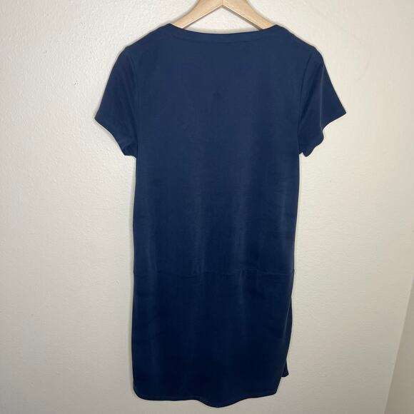 Tahari Navy Modal Short Sleeve Shift Dress Size Small - Picture 5 of 10